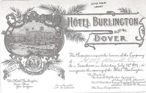Invitation addressed to Henry Martyn Mowll to the pening of the Burlington Hotel 1897 - Dover Library