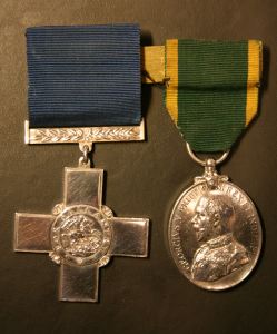 Reg Maltby's George Cross and Empire Medal. Thanks to Mike Maltby