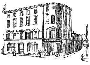 Batcheller's Kings Arms library 1 Snargate Street 1826. Drawing by Lynn Candace Sencicle